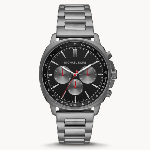 Michael Kors Men’s Quartz Grey Stainless Steel Black Dial 42mm Watch MK8970