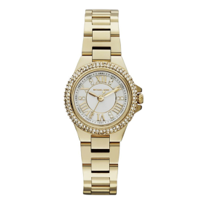 Michael Kors Women’s Quartz Gold Stainless Steel White Dial 28mm Watch MK3252