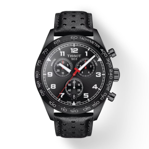 TISSOT Men’s Swiss Made Quartz Black Leather Strap Black Dial 45mm Watch T131.617.36.052.00