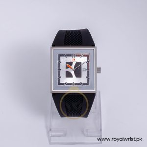 Hugo Boss Men’s Quartz Black Silicone Strap Silver Dial 40mm Watch 1512701