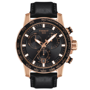 TISSOT Men’s Swiss Made Quartz Black Leather Strap Black Dial 45mm Watch T125.617.36.051.00
