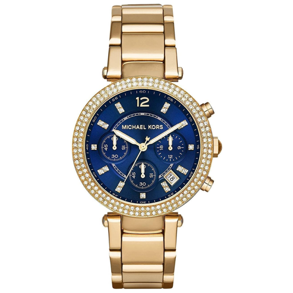 Michael Kors Women’s Quartz Gold Stainless Steel Blue Dial 39mm Watch MK6262