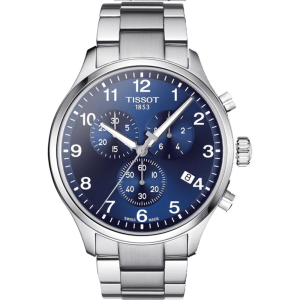 TISSOT Men’s Quartz Swiss-Made Silver Stainless Steel Blue Dial 45mm Watch T116.617.11.047.01