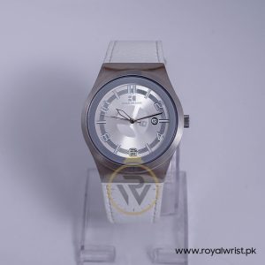 Hugo Boss Men’s Quartz White Leather Strap Silver Dial 42mm Watch 1512696