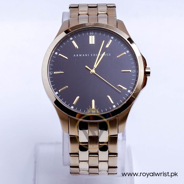 Armani Exchange Men’s Quartz Gold Stainless Steel Black Dial 46mm Watch AX2145