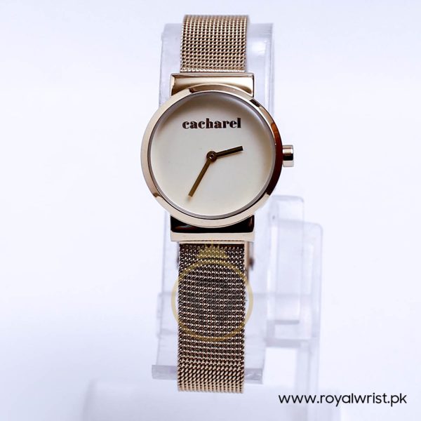 Cacharel Women’s Quartz Gold Stainless Steel Champagne Dial 25mm Watch CL0044