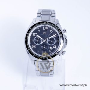 Tommy Hilfiger Men’s Quartz Silver Stainless Steel Black Dial 46mm Watch 1790939