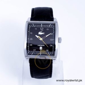 Lacoste Men’s Quartz Black Leather Strap Black Dial 37mm Watch 2010560