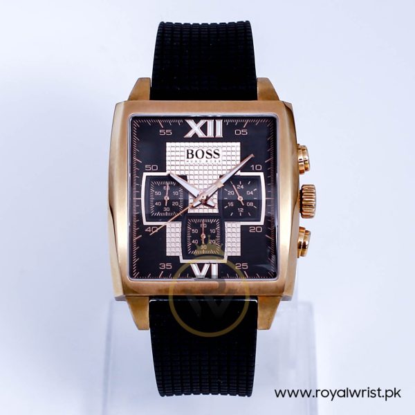 Hugo Boss Men’s Quartz Black Silicone Strap Black Dial 39mm Watch 1512444