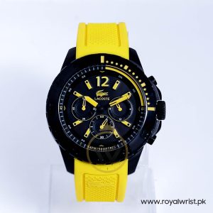 Lacoste Men’s Quartz Yellow Silicone Strap Black Dial 46mm Watch 2010739