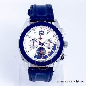 Lacoste Men’s Quartz Blue Leather Strap White Dial 44mm Watch 2010666