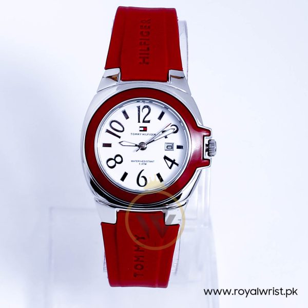 Tommy Hilfiger Women’s Quartz Red Silicone Strap White Dial 33mm Watch 1780919