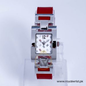 Tommy Hilfiger Women’s Quartz Red Silicone Strap White Dial 26mm Watch 1781067/2