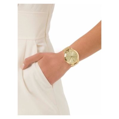 Michael Kors Women’s Quartz Gold Stainless Steel Champagne Dial 43mm Watch MK3282