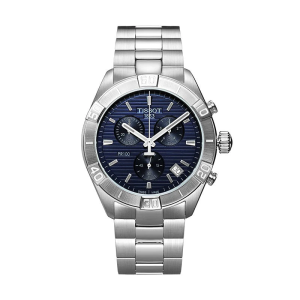 TISSOT Men’s Quartz Swiss-Made Silver Stainless Steel Blue Dial 44mm Watch T101.617.11.041.00