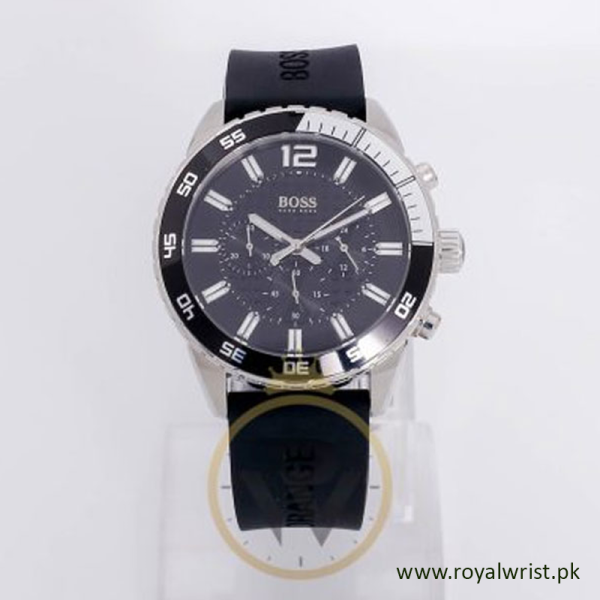 Hugo Boss Men’s Quartz Black Silicone Strap Black Dial 45mm Watch 1512804