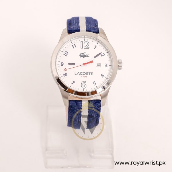 Lacoste Men’s Quartz Blue & White Nylone Strap White Dial 44mm Watch 2010722