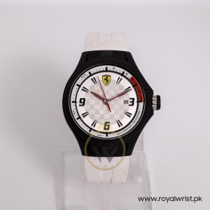 Ferrari Men’s Quartz White Silicone Strap White Dial 44mm Watch 8300038