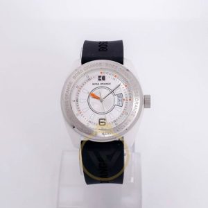 Hugo Boss Men’s Quartz Black Silicone Strap White Dial 43mm Watch 1512545