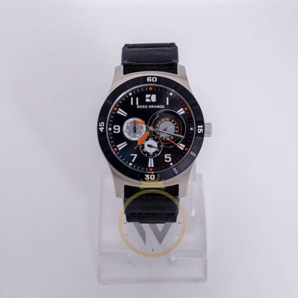 Hugo Boss Men’s Quartz Black Nylone Strap Black Dial 44mm Watch 1512536