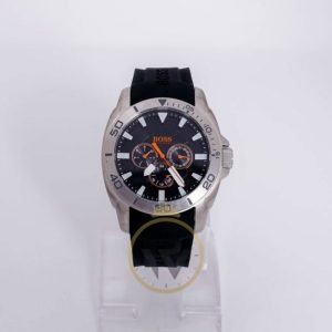 Hugo Boss Men’s Quartz Black Silicone Strap Black Dial 45mm Watch 1512950
