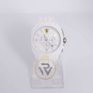 Ferrari Men’s Quartz White Silicone Strap White Dial 47mm Watch 830119