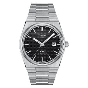 TISSOT Men’s Swiss Made Powermatic Silver Stainless Steel Black Dial 40mm Watch T137.407.11.051.00