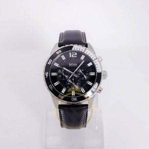 Hugo Boss Men’s Quartz Black Leather Strap Black Dial 45mm Watch 1512805