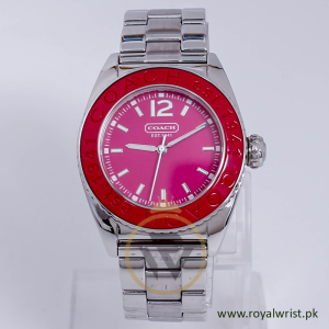 Coach Women’s Quartz Silver Stainless Steel Pink Dial 20mm Watch 14501380