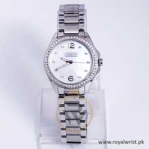 Coach Women’s Quartz Silver Stainless Steel Mother Of Pearl Dial 37mm Watch 14501656