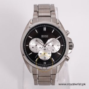 Hugo Boss Men’s Quartz Silver Stainless Steel Black Dial 44mm Watch 1512883