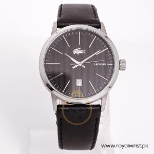 Lacoste Men’s Quartz Black Leather Strap Black Dial 40mm Watch 2010467