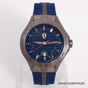 Ferrari Men’s Quartz Blue Silicone Strap Blue Dial 44mm Watch 830081