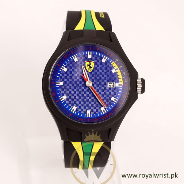 Ferrari Men’s Quartz Multi Silicone Strap Blue Dial 44mm Watch 8300099