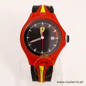 Ferrari Men’s Quartz Multi Silicone Strap Black Dial 44mm Watch 830072