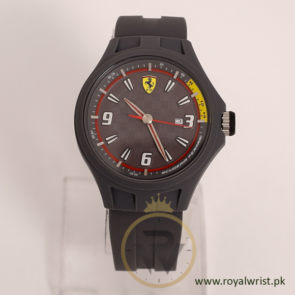 Ferrari Men’s Quartz Grey Silicone Strap Grey Dial 44mm Watch 830278
