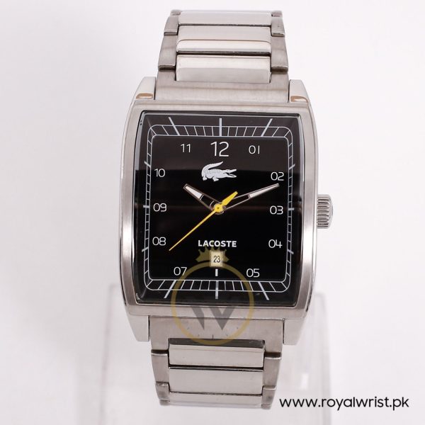 Lacoste Men’s Quartz Silver Stainless Steel Black Dial 37mm Watch 2010558/2