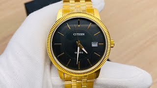 Citizen Men’s Quartz Gold Stainless Steel Black Dial 41mm Watch DZ0052-51E