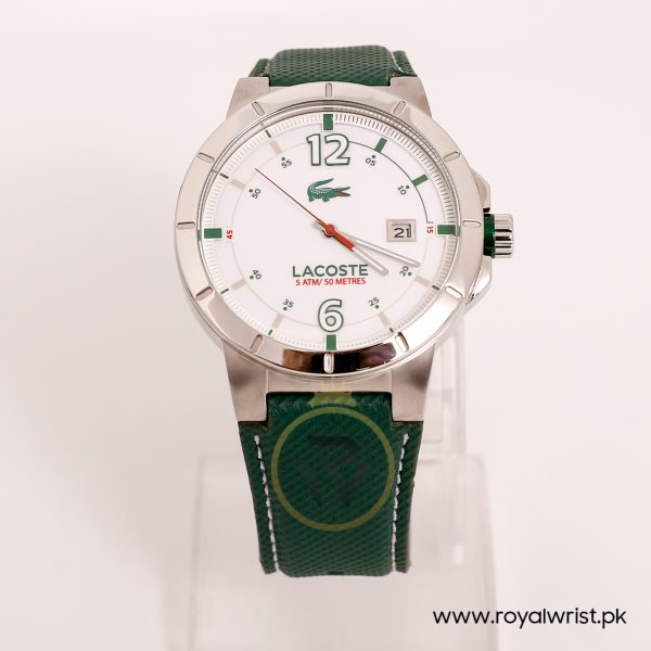 Lacoste Men’s Quartz Green Nylone Strap White Dial 44mm Watch 2010726