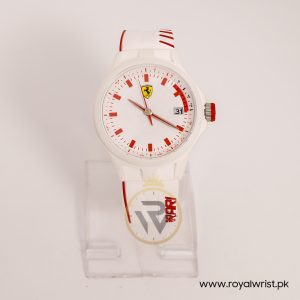 Ferrari Men’s Quartz White Silicone Strap White Dial 44mm Watch 0830127