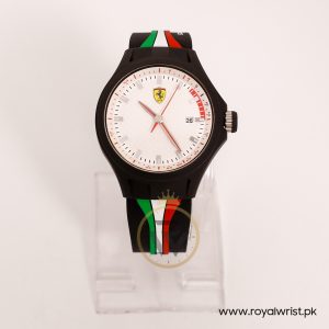 Ferrari Men’s Quartz Multi Silicone Strap White Dial 44mm Watch 830008