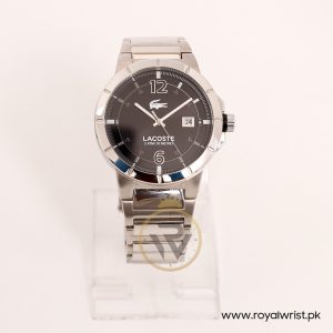 Lacoste Men’s Quartz Silver Stainless Steel Black Dial 44mm Watch 2010725