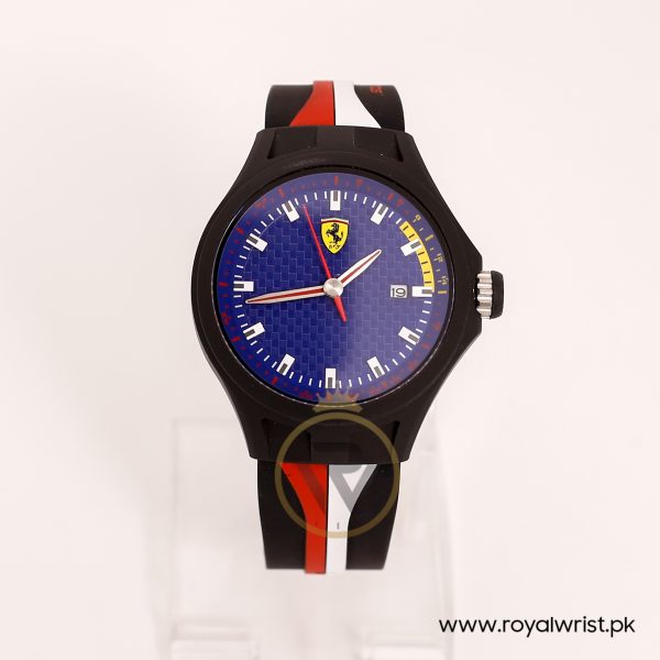 Ferrari Men’s Quartz Multi Silicone Strap Blue Dial 44mm Watch 8300096