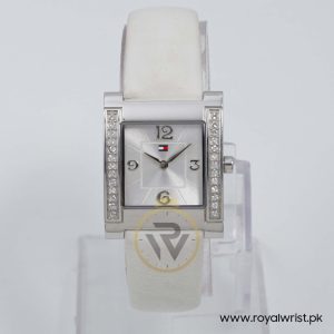 Tommy Hilfiger Women’s Quartz White Leather Strap Silver Dial 27mm Watch F80261/1