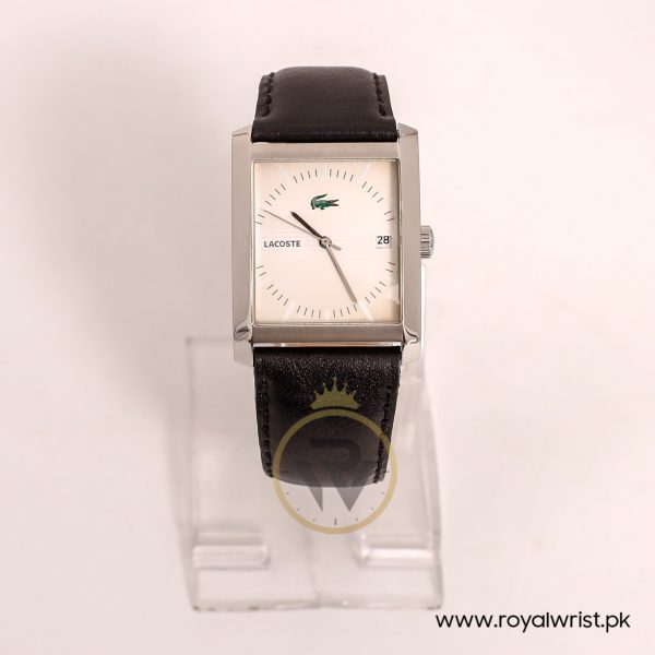 Lacoste Men’s Quartz Black Leather Strap Off-White Dial 33mm Watch 2010519