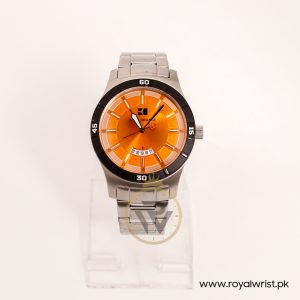 Hugo Boss Men’s Quartz Silver Stainless Steel Orange Dial 44mm Watch 1512531
