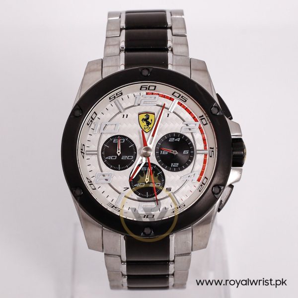 Ferrari Men’s Quartz Two-tone Stainless Steel White Dial 46mm Watch 0830034