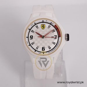 Ferrari Men’s Quartz White Silicone Strap White Dial 44mm Watch 0830003