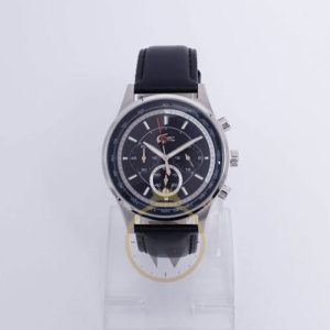 Lacoste Men’s Quartz Black Leather Strap Black Dial 44mm Watch 211140182