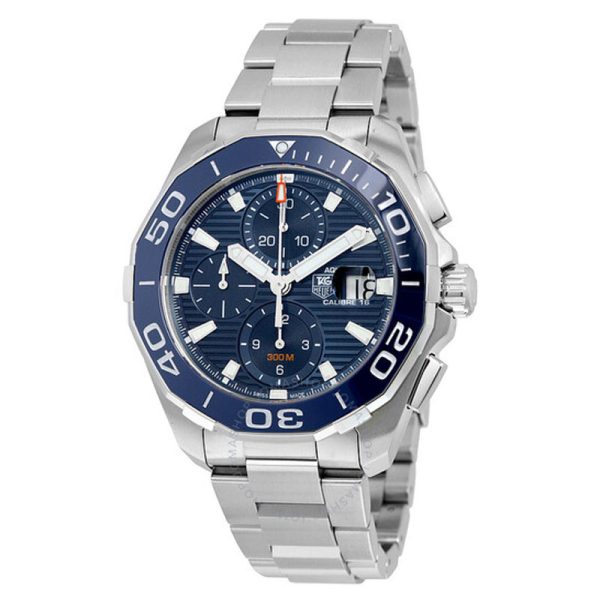 Tag Heuer Aquaracer Men’s Automatic Swiss Made Silver Stainless Steel Blue Dial 43mm Watch CAY211B.BA0927
